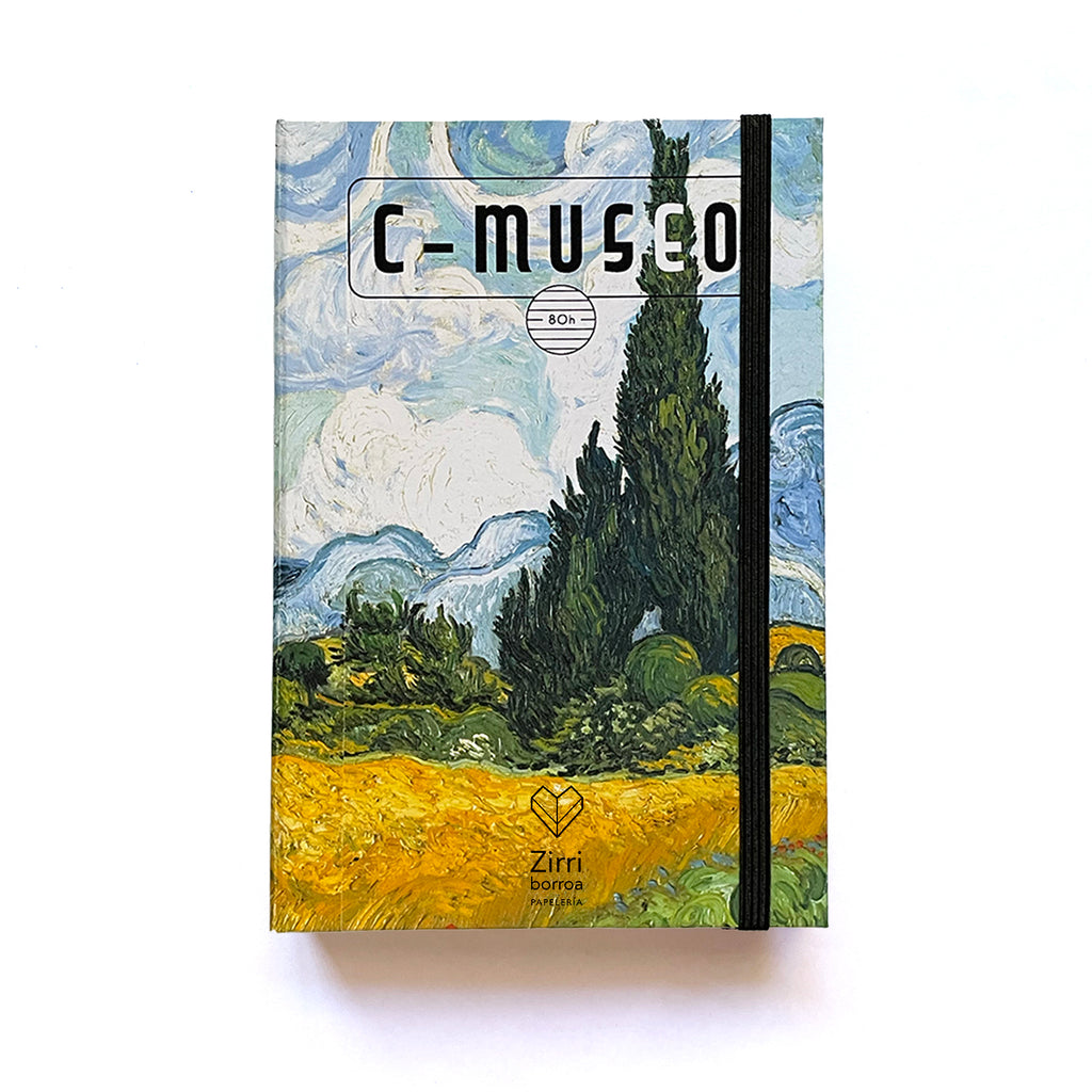 C-Museo “Campo de trigo con cipreses” - Libreta con arte en su portada.