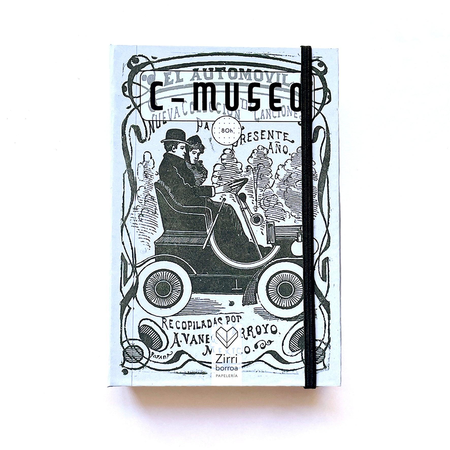 C-Museo “Una pareja sentada en un automóvil” - Libreta con arte en su portada.